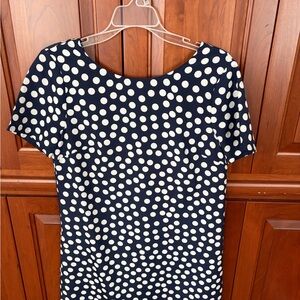 J. Crew Navy and White Polka Dot Dress